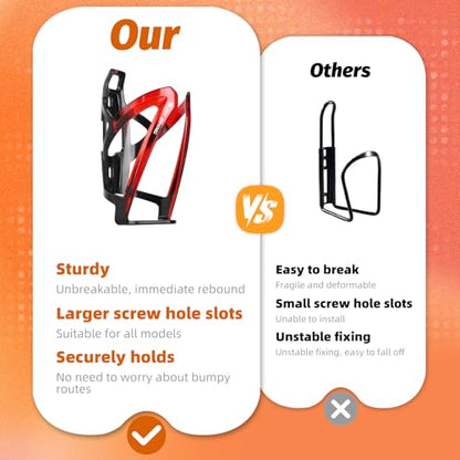 Bike Water Bottle Cage, Durable Ultralight Plastic Water Drink Holder Rack, Lightweight PC Water Bottle Holder for Bicycle, Cycling Bottle Holder Cages for MTB, Road Bike, Mountain Bikes (B) - color: B