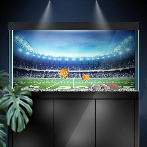 Aquarium Background Stickers - Football Field Light - Fish Tank Reptile Terrarium Decor Poster (60 x 40 cm / (23.6 x 15.7 inches)) - size: 60 x 40 cm / (23.6 x 15.7 inches)