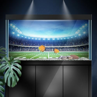 Aquarium Background Stickers - Football Field Light - Fish Tank Reptile Terrarium Decor Poster (120 x 60 cm / (47.2 x 23.6 inches)) - size: 120 x 60 cm / (47.2 x 23.6 inches)