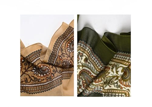 K-Elewon Large Square Scarf 51" Headscarf Chiffon Fashion Scarves Turbans Hair Wrapping Scarfs - color: A-coffee