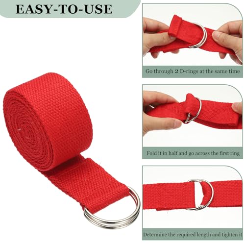 Yoga Strap for Stretching, Athletic Stretch Band with Adjustable Metal D Ring Buckle Yoga Bands - color: Blue, size: 10.5ft