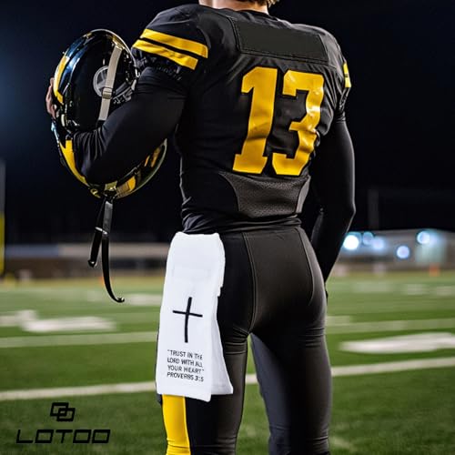 lotoo Christian Cross Football Towel, White Cotton Football Field Quarterback Towels,Football Accessories Sports Towel for Men, Youth, Boys, Adults - color: Proverbs 3:5(white）
