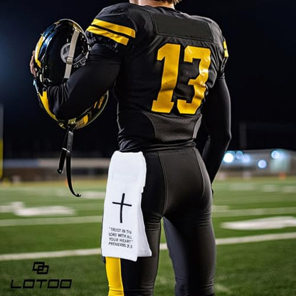 lotoo Christian Cross Football Towel, White Cotton Football Field Quarterback Towels,Football Accessories Sports Towel for Men, Youth, Boys, Adults - color: Proverbs 3:5(white）