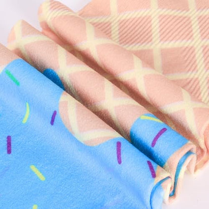 Aueyan Arm Sleeves for Men Women,Cooling Sleeves with Thumb Holes,Funny Sun Protection Arms Cover with Print Pattern - color: Ice Cream Blue