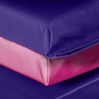 We Sell Mats Gymnastics Mat, Folding Tumbling Mat, Portable with Hook & Loop Fasteners - color: Purple / Pink, size: 4 ft x 8 ft x 1.5 in