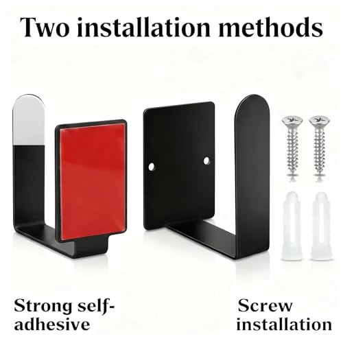 Pot Lid Holder Stainless Steel Wall Mounted 3M Self Adhesive, Also for Bathroom Scale Holder & Cutting Board, Pan Cover Racks Freely Adjustable Length (Set of 4, Black) - color: Black
