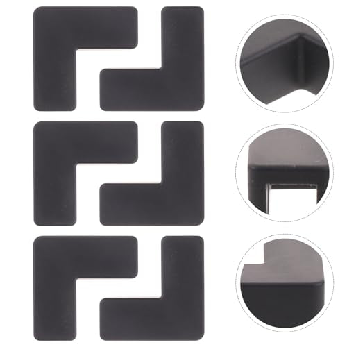 Toyvian 6pcs Silicone Corner Protectors for Fish Tank and Desk Edges, Anti-Collision Safety Guards for Aquariums, Medium Black Soft Bumpers for Tank Corner Protection