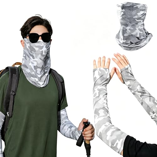 Ice Silk Sun Protection Arm Sleeves (Loose Fit) - color: Light Camouflage