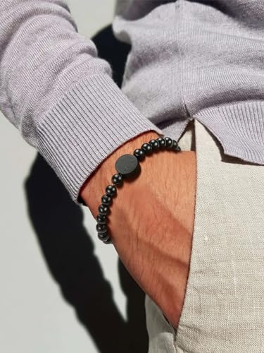 PROSTEEL Allah Bracelet, Muslim Islamic Jewelry Religious Islam Arabic God Charm Stainless Steel Beads Chain Bracelet, fits wrist from 5.9'' to 7.9'', Come with Box - color: 04 black-beads chain