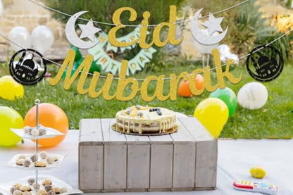 Eid Mubarak Banner Eid Decorations Ramadan Decoration Islamic Decor Gold - size: Eid Mubarak