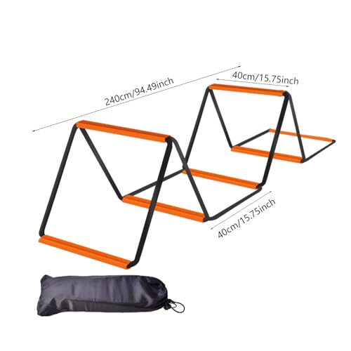 Qianly Agility Ladder, Speed Ladder, Foldable Portable Football Footwork Ladder, Agility Training Equipment for Workout, 6 Grids with Bag