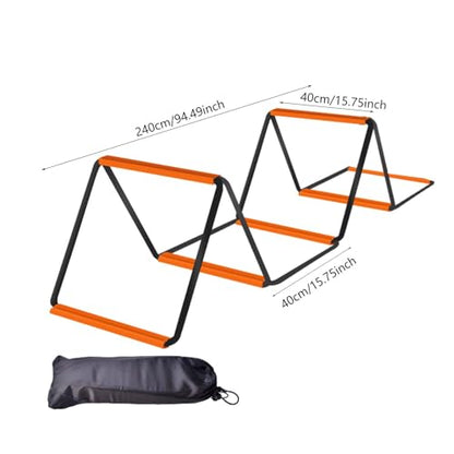Qianly Agility Ladder, Speed Ladder, Foldable Portable Football Footwork Ladder, Agility Training Equipment for Workout, 6 Grids with Bag