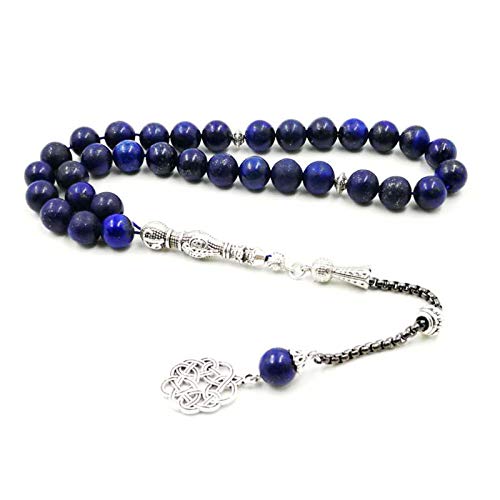 Natural Lapis Lazuli Tasbih 33 45 66 99 Beads Muslim Man Accessory Luxury Gift misbaha Islamic Bracelet (10mm x 45beads) - size: 10mm x 45beads