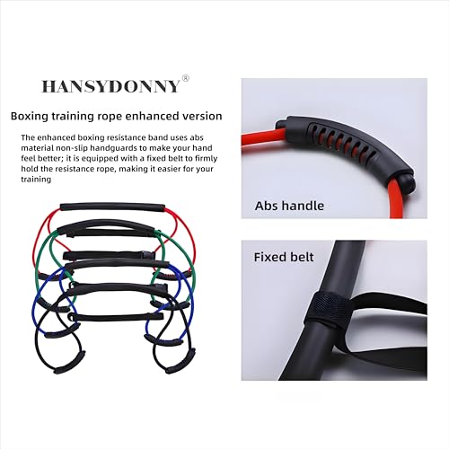 𝐇𝐀𝐍𝐒𝐘𝐃𝐎𝐍𝐍𝐘 Boxing Resistance Bands for Explosive Strength and Speed Training - Enhance Your Boxing Skills Anywhere, Anytime - color: Blue2.0(25LB)