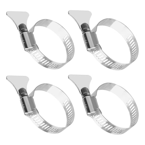 Metallic Hose Clamps Pool Clamps for Above Ground Pools Above Ground Swimming Pool Replacement 1 1/4" Metallic Filter Pump Hose Connector Clamps 4 Pc