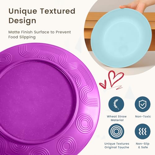 Homienly 40-Piece Kichen Dinnerware Set, Wheat Straw Dinnerware Set, Plates, Bowls, Drinking Cups, Service for 8, Dishwasher & Microwave Safe Dish Set, Unbreakable Plates and Bowls Set - Memphis - color: Memphis Series, size: 40 PCS