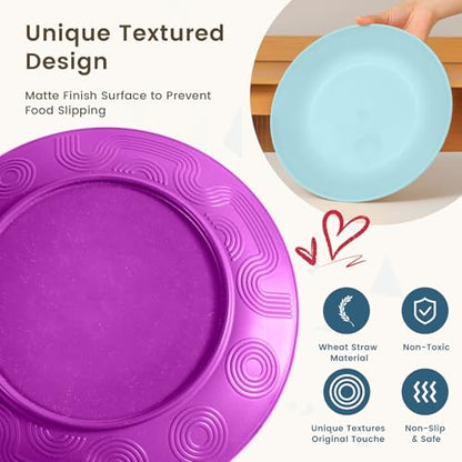 Homienly 40-Piece Kichen Dinnerware Set, Wheat Straw Dinnerware Set, Plates, Bowls, Drinking Cups, Service for 8, Dishwasher & Microwave Safe Dish Set, Unbreakable Plates and Bowls Set - Memphis - color: Memphis Series, size: 40 PCS