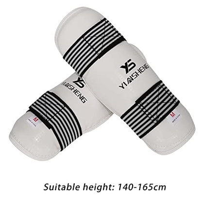Taekwondo Shin Guards, EVA Protective Sparring Pads with Adjustable Elastic Straps for Kickboxing, MMA, Martial Arts Training, Size M