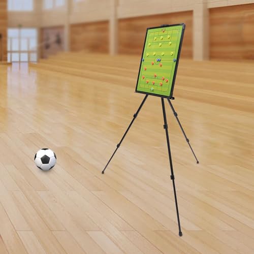 Professional Soccer Football Tactical Coaching Board, Portable Tactical Display Board with Triangle Bracket Stand, Player Markers, Backpack for Instruction of Soccer Training/Match Setup Tactics