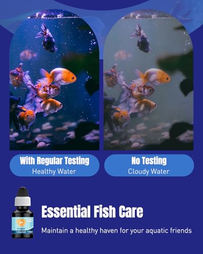 Pawfly Aquarium pH Test Kit, Accurate Fish Tank pH Testing Kit | Easy-to-Read pH Water Test Kit with Test Tube & Color Chart, Aquarium Liquid Test Kit for Freshwater & Saltwater - color: Blue Box Pack