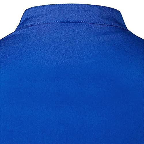 Kurta for Men Muslim Kaftan Button Up Henley Shirts Casual Ethnic Printed Long Sleeve Thobe Caftans Robes - color: Blue, size: XX-Large