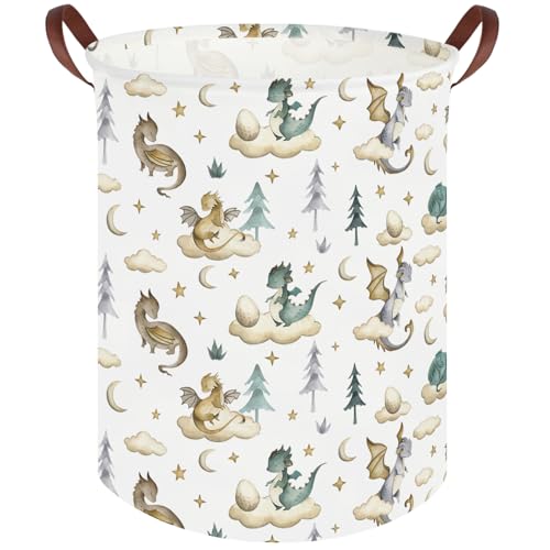 Dinosaur hamper,Dinosaur Collapsible Kid Room Basket,Cloud moon star dragon egg laundry hamper for kids,Nursery hamper,party gift basket,Shelf Book Basket(Cute dinosaurs) - color: Cute dinosaurs