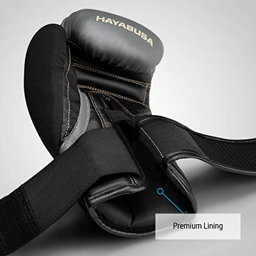 Hayabusa T3 Boxing Gloves - Sparring | Sparring Gloves, Muay Thai Gloves, Kickboxing Gloves, Heavy Bag Gloves, Boxing Gloves for Men and Women, Boxing Gloves - color: Charcoal/Black, size: 12oz