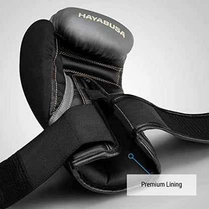 Hayabusa T3 Boxing Gloves - Sparring | Sparring Gloves, Muay Thai Gloves, Kickboxing Gloves, Heavy Bag Gloves, Boxing Gloves for Men and Women, Boxing Gloves - color: Charcoal/Black, size: 12oz