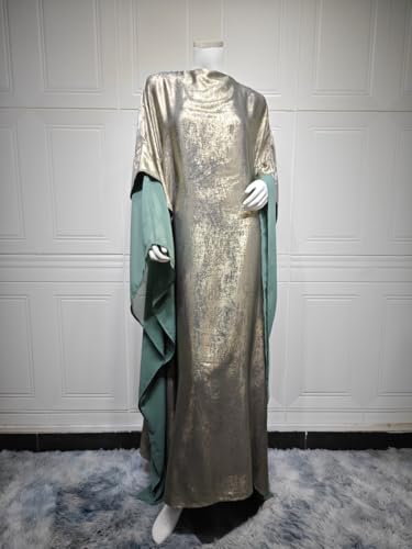 Kaftan Abaya Dubai Style Abaya Daily Smooth Flowy Muslim Dress Women Clothes - color: Grayish Green