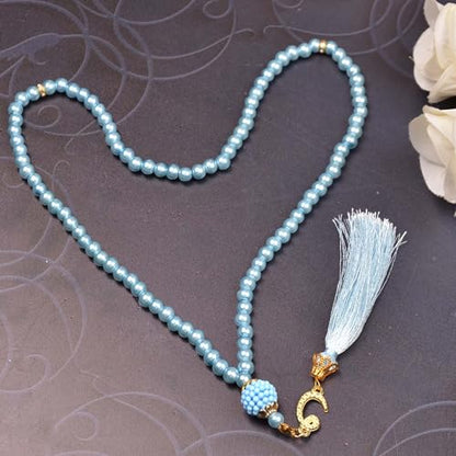 BABY SHOWER CHOCOLATE Set of 30 Muslim Prayer Beads – 99 Bead Tasbeeh in 4 Colors – Islamic Gift for Eid, Ramadan, Dhikr - color: Blue