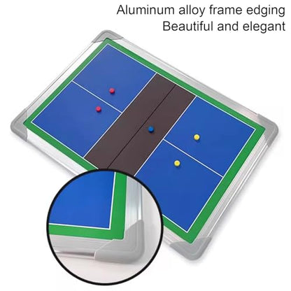 Magnetic Pickleball Coaching Board, Double-Sided Dry Erase Whiteboard, with Storage Bag, Easy to Write and Erase