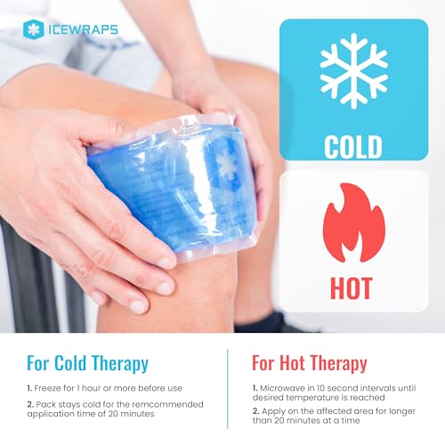 ICEWRAPS Reusable Ice Packs Compact 5 x 7 inches, Soft Cooling Pack 4 Pack | Hot or Cold Use, Puncture Resistant, Flexible Ice Pack for Everyday Comfort, Multipurpose Gel Design, FSA-HSA Eligible