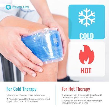 ICEWRAPS Reusable Ice Packs Compact 5 x 7 inches, Soft Cooling Pack 4 Pack | Hot or Cold Use, Puncture Resistant, Flexible Ice Pack for Everyday Comfort, Multipurpose Gel Design, FSA-HSA Eligible