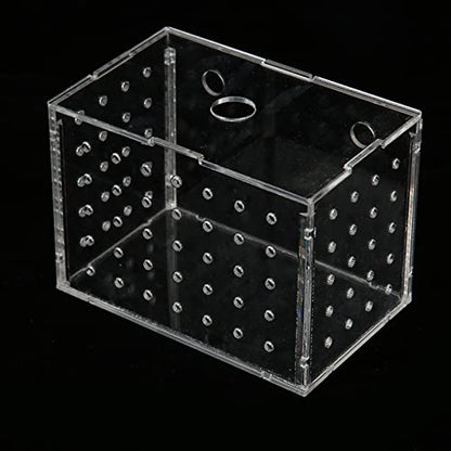 Fish Breeder Box, Aquarium Fish Breeding Box, High Transparency Acrylic Hatchery Incubator Tank with Suction Cups, Isolation Breeding Box for Baby Fishes Shrimp Clownfish, Safe Lid (11 * 7 * 8CM)