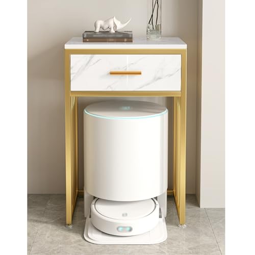 Sweeper Robot Storage Cabinet Sweeper Marble Shelves Above Living Room Fish Tank Shelf Sofa Side Table Storage Cabinet Sweeper Organizer(40x40x83cm) - size: 40x40x83cm
