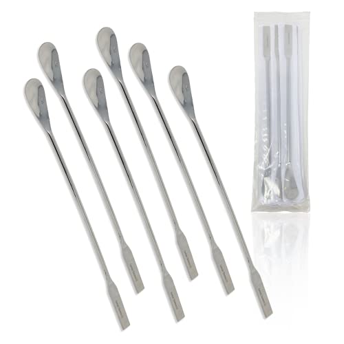 Stainless Steel Lab Spatula with Flat Square/Spoon Ends - 9 in. (6PK) - size: 6PK - 9 in., style: Spoon/Square Ends