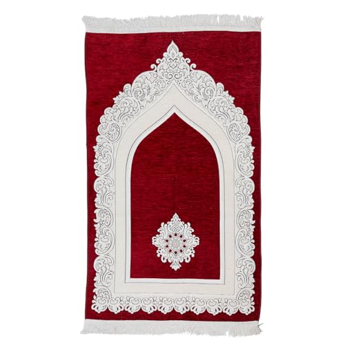 Luxurious Velvet Prayer Mat – Soft, Elegant & Foldable – Available in 5 Beautiful Colors (Burgundy) - color: Burgundy