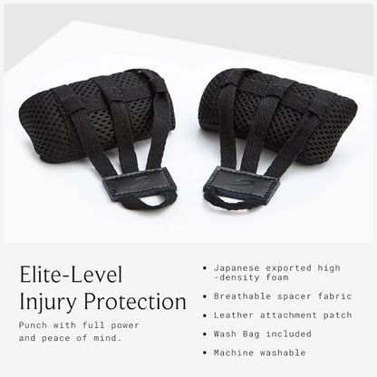 BOXRAW Boxing Knuckle Guards - Professional Knuckle Guards for Boxing & MMA - Padded Knuckle Protection with Wash Bag | Professional Knuckle Guards for Boxing, MMA & Muay Thai, Free Wash Bag, Durable & Breathable Protectors, Left & Right Pair - size: Larg