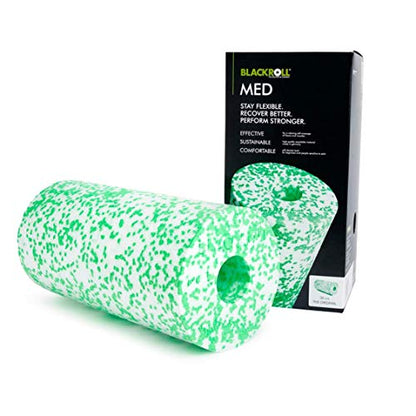 BLACKROLL - MED or MED 45 Foam Roller, Ideal for Myofascial Trigger Point Release and Back Massage, for Yoga, Exercise, Pilates, and Home Gym Workouts and Muscle Recovery, White/Green - size: 12" x 6"