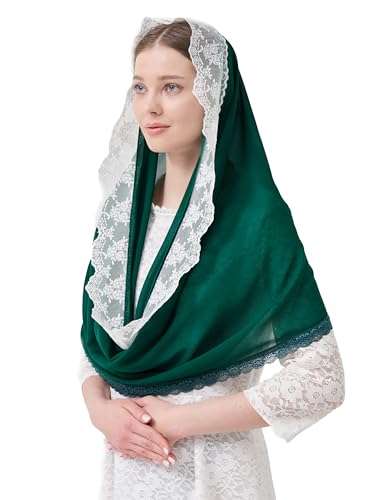 Leimandy Infinity Chapel Veil Hijab Scarf Head Wrap for Muslim V96 - color: Dark Green