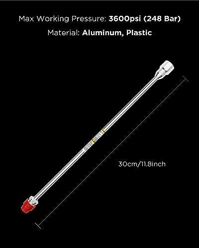 InoKraft Airless Sprayer Tip Extension 12 Inch (30cm) Airless Paint Sprayer Spray Gun Tip Extension Pole Rod, Extension Rod for Airless Painting Spray Gun, Universal Replacement Tool, Silver