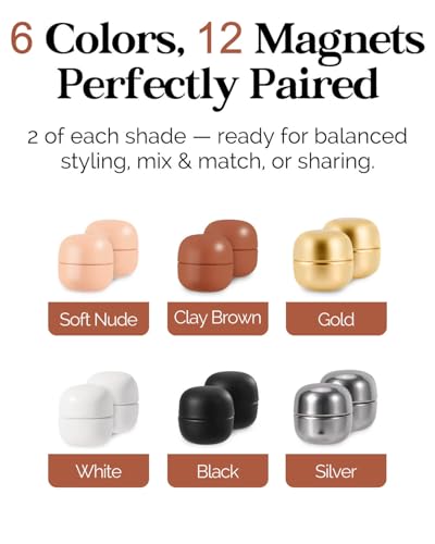 Strong Hijab Magnets, Pinless Magnetic Pins for Women, Multi-Use No Snag Pins for Hijab, Scarf, Shirts, Dress and Clothes with Gift Box - size: 12PCS
