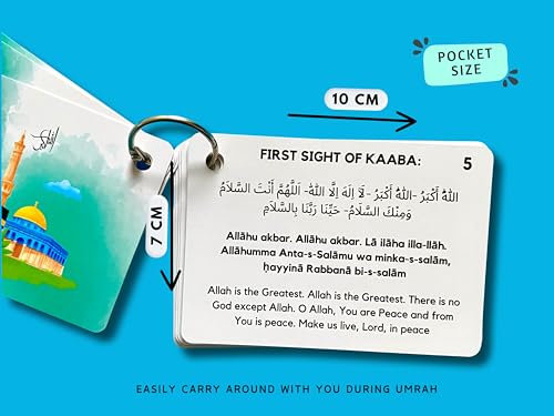 Umrah Dua Cards, Step by Step Guide Umrah Duas, Umrah Gift, Umrah Prayers and Supplications, Umrah Flash Cards