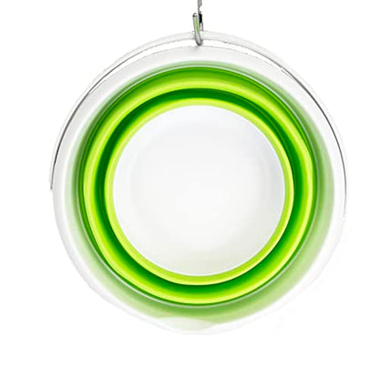 SAMMART 5.5L (1.4 Gallon) Collapsible Plastic Bucket - Foldable Round Tub - Portable Fishing Water Pail - Space Saving Outdoor Waterpot (White/Grass Green) - color: White/Grass Green