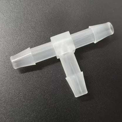 3 Way Tee Connector Equal Barbed T-Fitting 3 Way Hose Barb Adapter for Laboratory Biochemical Analytical Instruments Food Machinery Aquarium Equipment 100pc/pk (6.4mm 1/4'' Sq) - size: 6.4mm 1/4'' Sq