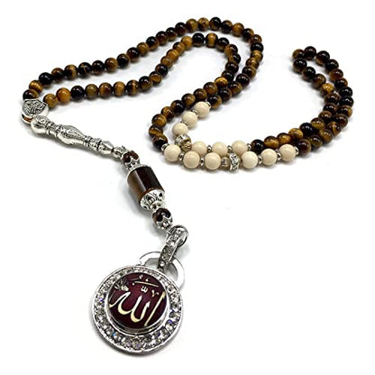 Special Prayer Beads Series -99 beads- Tesbih Tasbih Tasbeeh Misbaha Masbaha Subha Sebha Sibha (Unique Design Stylish Tiger Eye Model -6 mm-99 Small Beads-) - color: Unique Design Stylish Tiger Eye Model -6 mm-99 Small Beads-