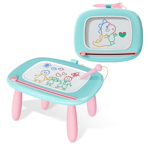 Kikidex Toddlers Toys Age 1-3, Magnetic Drawing Board, Doodle Board Pad Learning and Educational Toys for 1 2 3 Year Old Kids Birthday Gift (Mint Blue) - color: Mint Blue