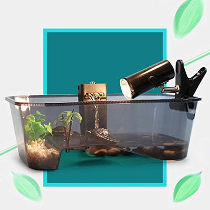 for Turtle Vivarium Box Aquarium for Breeding Box Habitat Tortoise Food Feeding Box with Basking Pl - color: White