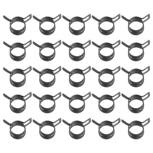 PATIKIL Spring Band Hose Pipe Clamps for 17-19mm OD Hose, 25 Pack Silicone Vacuum Constant Tension Band Clips for Fuel Line Silicone Air Hose Tube Water Pipe, Black - color: Black, size: 17-19mm