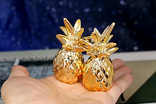 Gold Small Animal Statue Pineapple Statue Decor Modern Style Ceramic Pineapple Figurine Statues for Home Decor Accents Living Room Office Table Bookshelf Desk Bedroom Decorative Objects - size: Pineapple